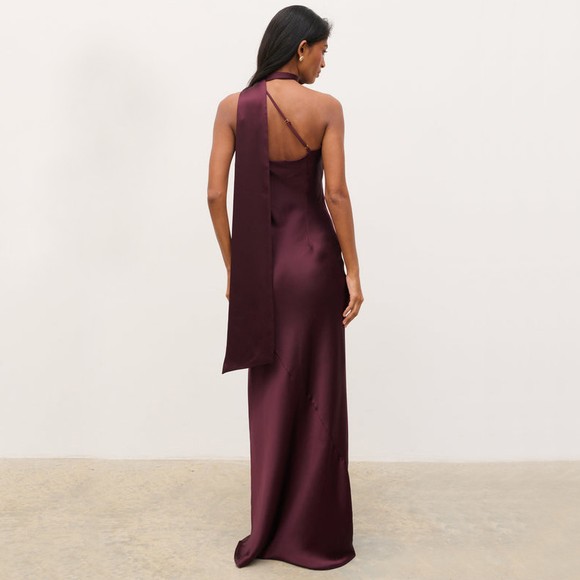 Pretty Lavish Womens Purple Sheree One Shoulder Sash Maxi Dress #3
