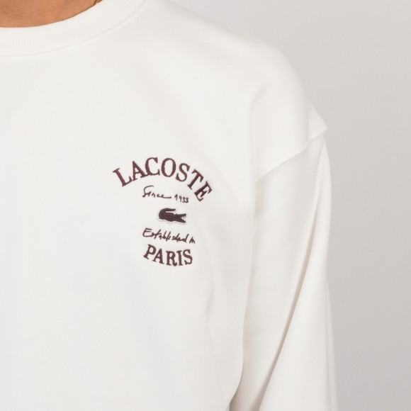 Lacoste Mens Off-White Embroidered Petit Fleece Sweatshirt #3