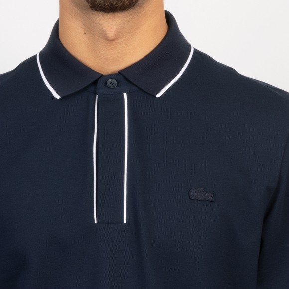 Lacoste Mens Blue Long Sleeve Paris Contrast Trim Polo Shirt #3