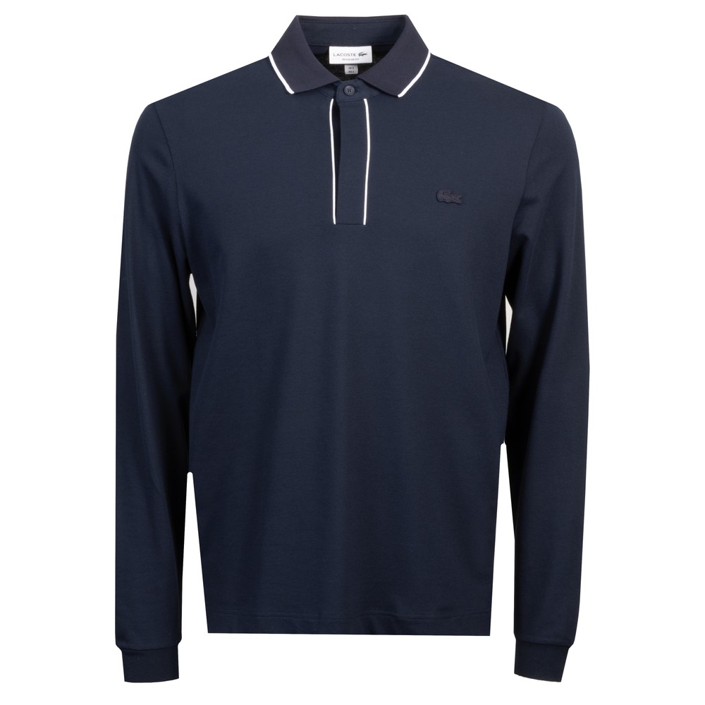 Long Sleeve Paris Contrast Trim Polo Shirt