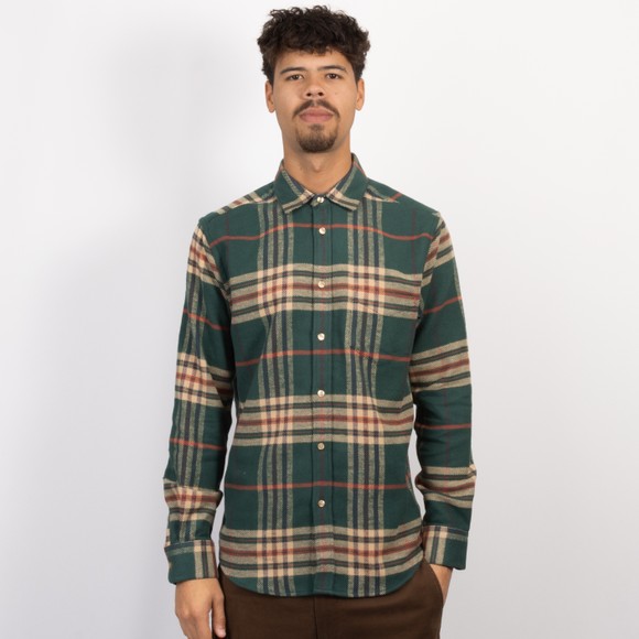 Portuguese Flannel Mens Green Cervo Check Shirt #2