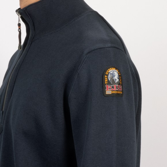 Parajumpers Mens Blue Basic Scoe Half Zip Knitted Jumper #3