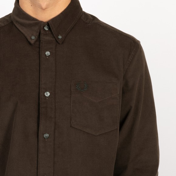 Fred Perry Mens Brown Needle Cord Shirt #3