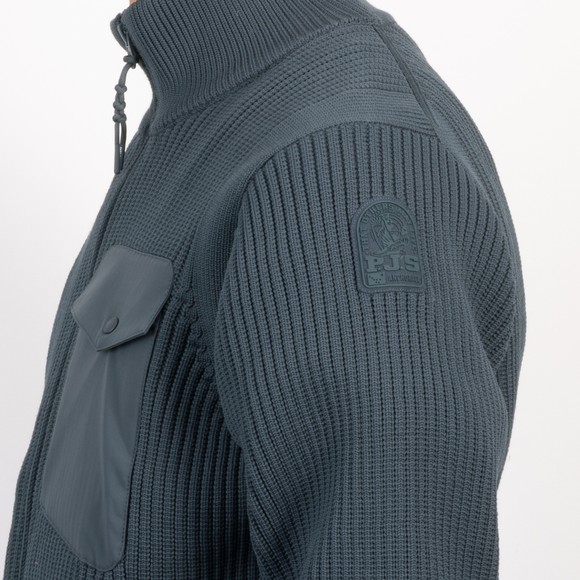 Parajumpers Mens Blue Hart River Knitted Full Zip Jumper #3