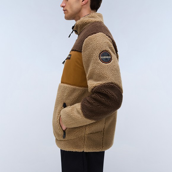 Napapijri Mens Brown Yupik Fleece Gilet #3