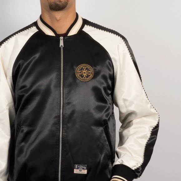 Evisu Mens Black Padded Flying Dragon Emb Souvenir Jacket  #4