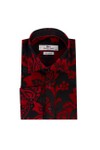 Claudio Lugli Mens Red Floral Flocking Shirt
