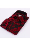 Claudio Lugli Mens Red Floral Flocking Shirt