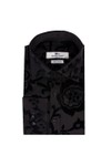Claudio Lugli Mens Black Floral Flocking Shirt