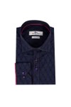 Claudio Lugli Mens Blue Jaquard Shirt