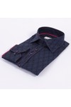 Claudio Lugli Mens Blue Jaquard Shirt