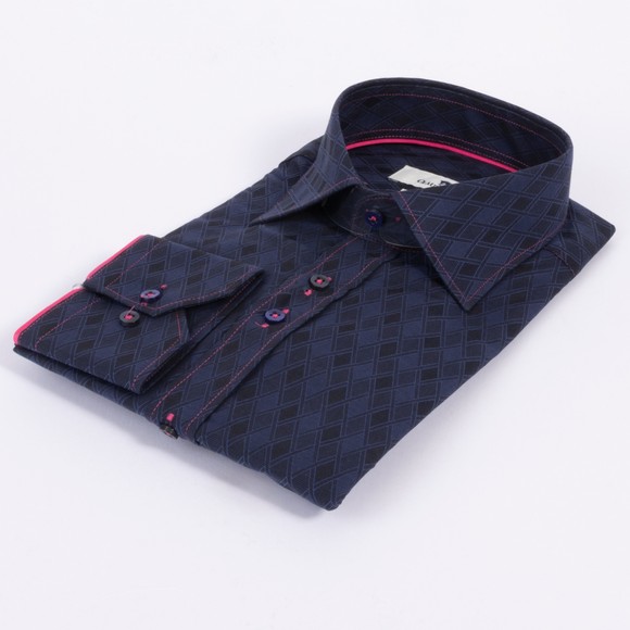 Claudio Lugli Mens Blue Jaquard Shirt main image