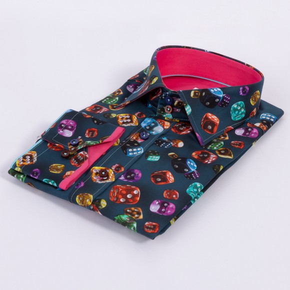 Claudio Lugli Mens Blue Dice Shirt main image