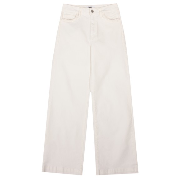 Paige Womens Off-White Anessa Ankle Wide Leg Jean #1