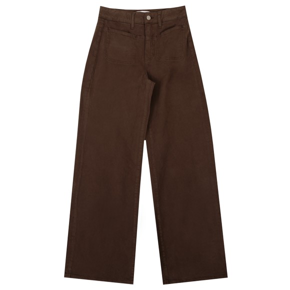 Paige Womens Brown Anessa Ankle Wide Leg Jean #1
