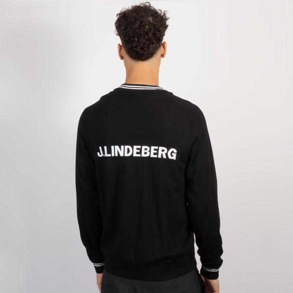 J.Lindeberg Mens Black Kenny Windbreaker Knit Sweater #4