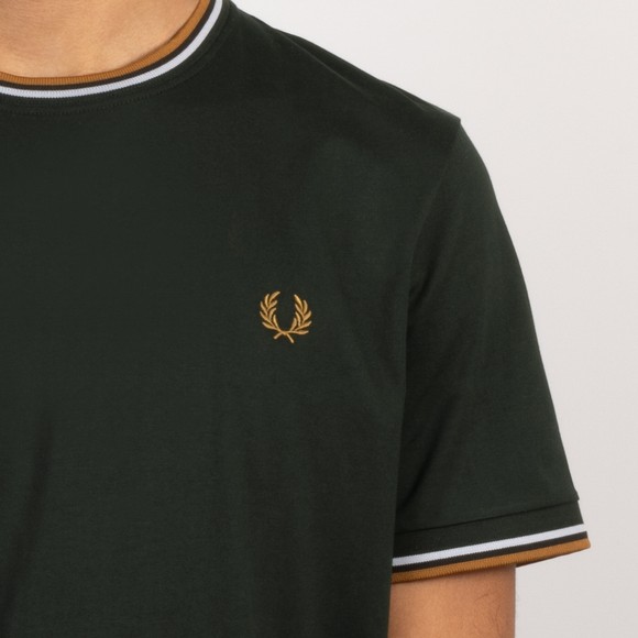 Fred Perry Mens Green Twin Tipped T-Shirt #3