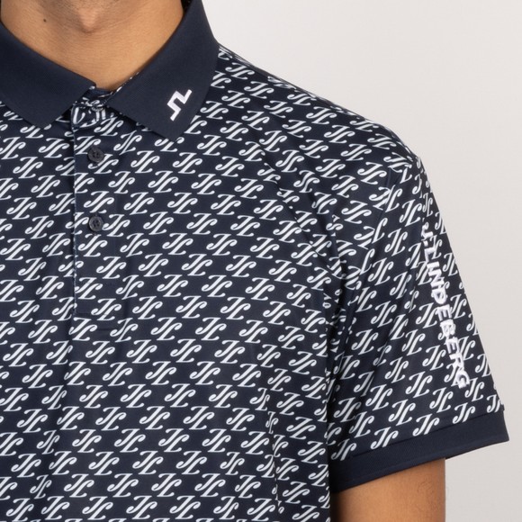 J.Lindeberg Mens Blue Tour Tech Print Polo Shirt #3