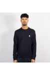 Pretty Green Mens Blue Merino Blend Crew