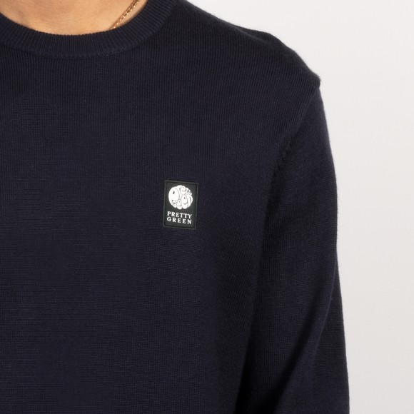 Pretty Green Mens Blue Merino Blend Crew main image