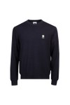 Pretty Green Mens Blue Merino Blend Crew