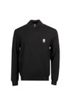 Pretty Green Mens Black Merino Blend 1/4 Zip