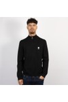 Pretty Green Mens Black Merino Blend 1/4 Zip