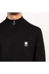 Pretty Green Mens Black Merino Blend 1/4 Zip