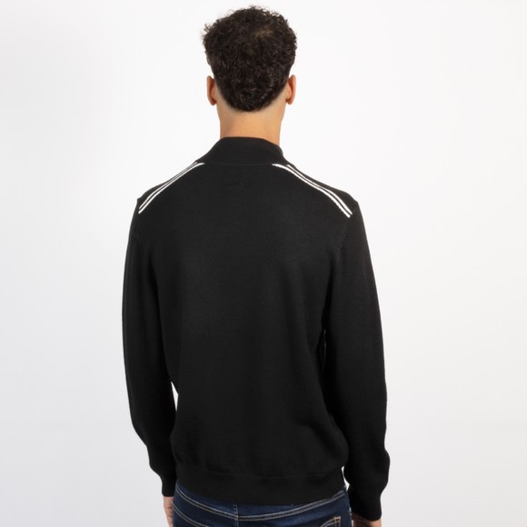 Pretty Green Mens Black Merino Blend 1/4 Zip main image
