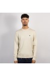 Pretty Green Mens Beige Merino Blend Crew