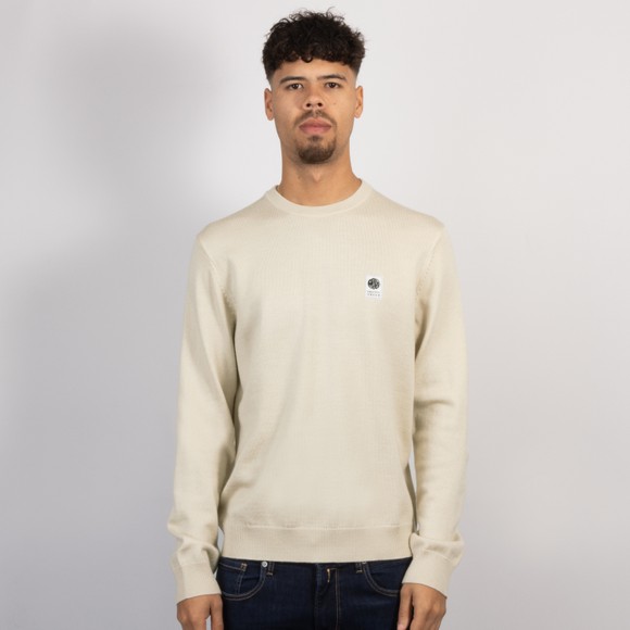 Pretty Green Mens Beige Merino Blend Crew main image