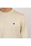 Pretty Green Mens Beige Merino Blend Crew