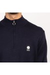 Pretty Green Mens Blue Merino Blend 1/4 Zip