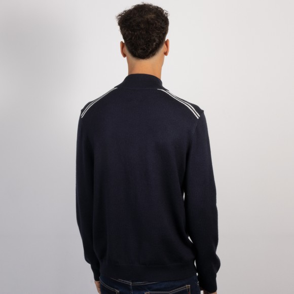 Pretty Green Mens Blue Merino Blend 1/4 Zip main image