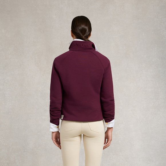 Holland Cooper Womens Purple Sporting Goods Zip Henley Sweatshirt #3