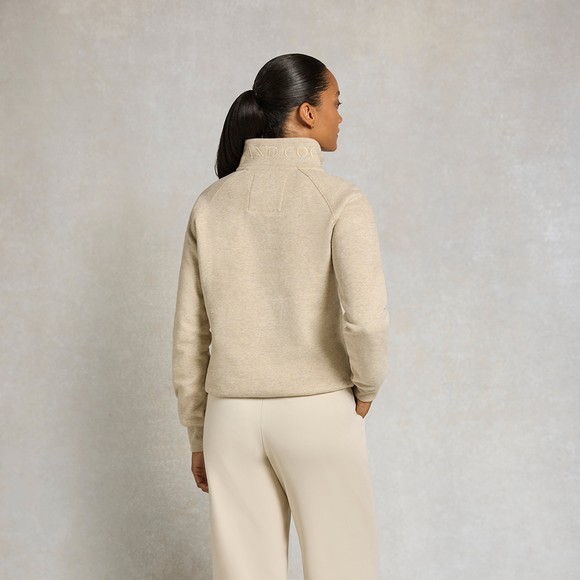 Holland Cooper Womens Beige Sporting Goods Zip Henley Sweatshirt #3