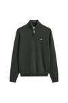 Gant Mens Green Superfine Lambswool Half Zip Jumper