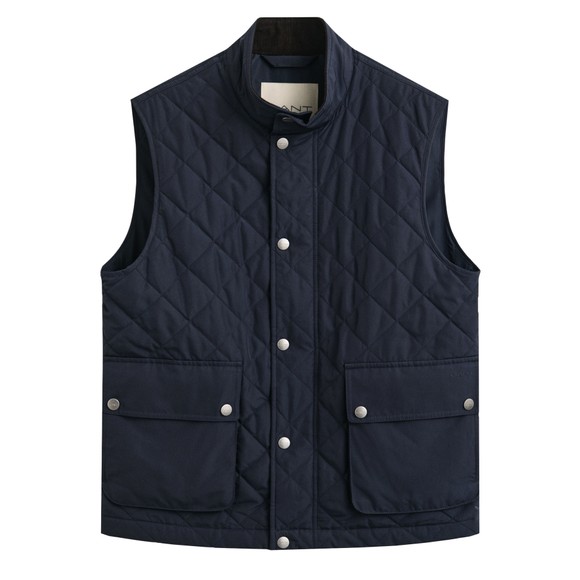 Gant Mens Blue Quilted Gilet