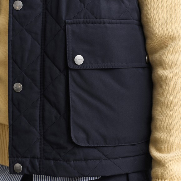 Gant Mens Blue Quilted Gilet main image