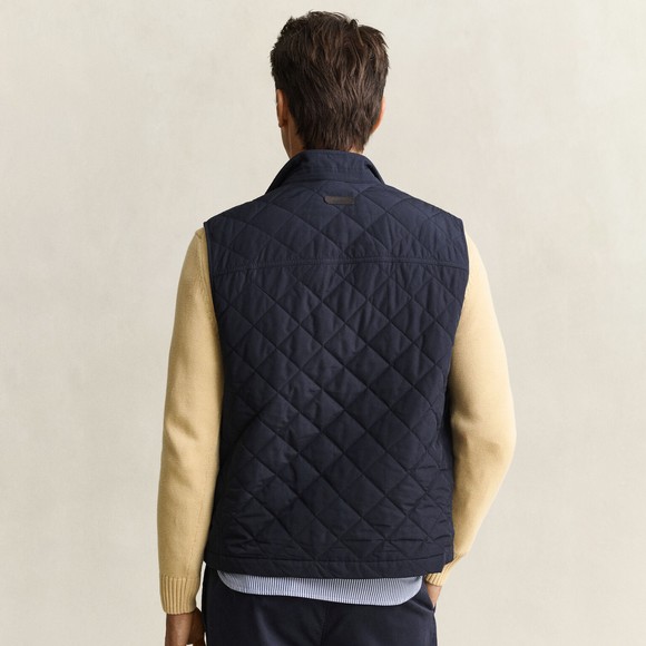 Gant Mens Blue Quilted Gilet main image