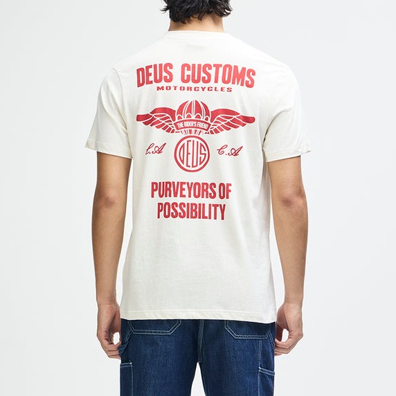 Deus Ex Machina Mens Beige Cutaway T Shirt #3