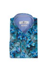 Claudio Lugli Mens Blue Daisy Floral Shirt