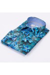 Claudio Lugli Mens Blue Daisy Floral Shirt