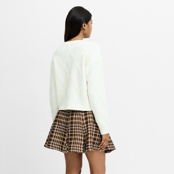 French Connection Womens Off-White Kitty Bobble Bow Cardigan #4