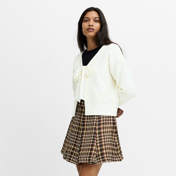 French Connection Womens Off-White Kitty Bobble Bow Cardigan #3