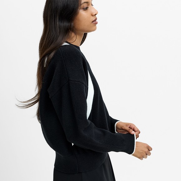 French Connection Womens Black Davan Bow Applique Jumper #4