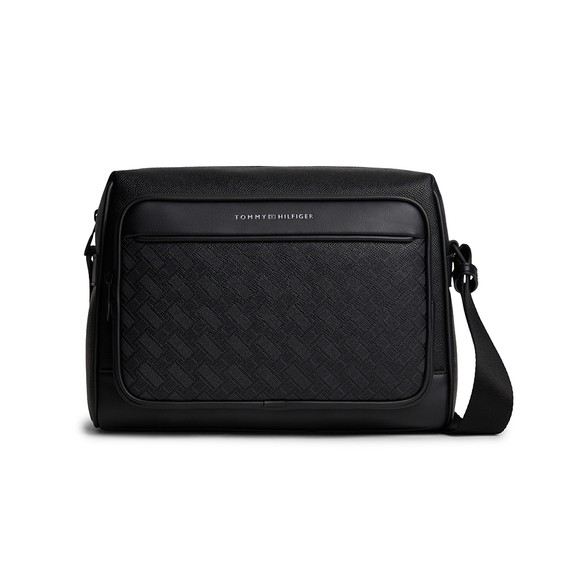 Tommy Hilfiger Mens Black Modern Monogram Messenger Bag main image