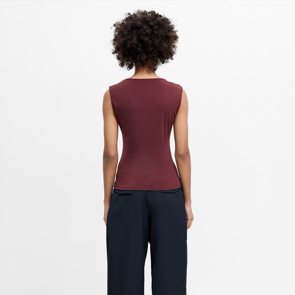 French Connection Womens Red Maxine Draped Ring Jersey Top #4