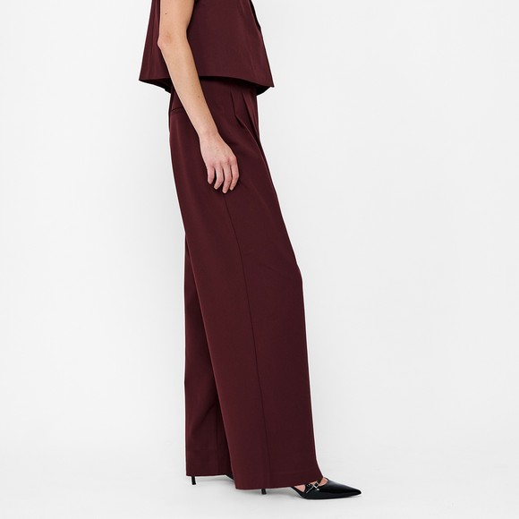 French Connection Womens Red Rena Pleated Trouser #3