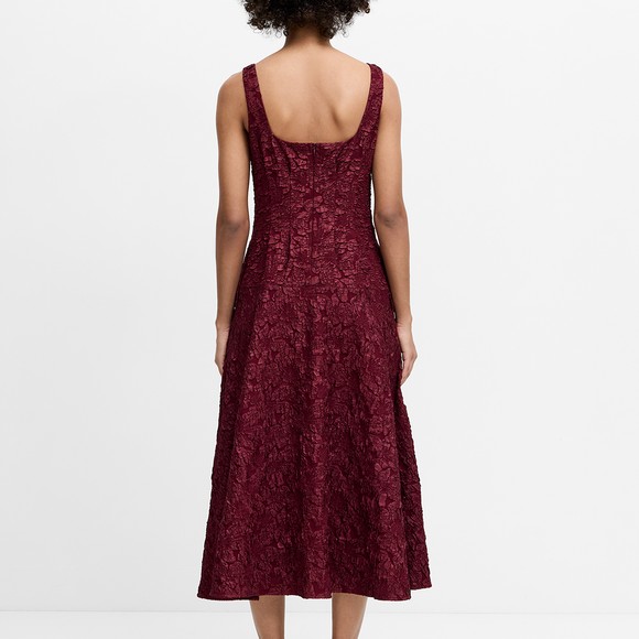 French Connection Womens Red Milenda Jacquard Midi Dress #4